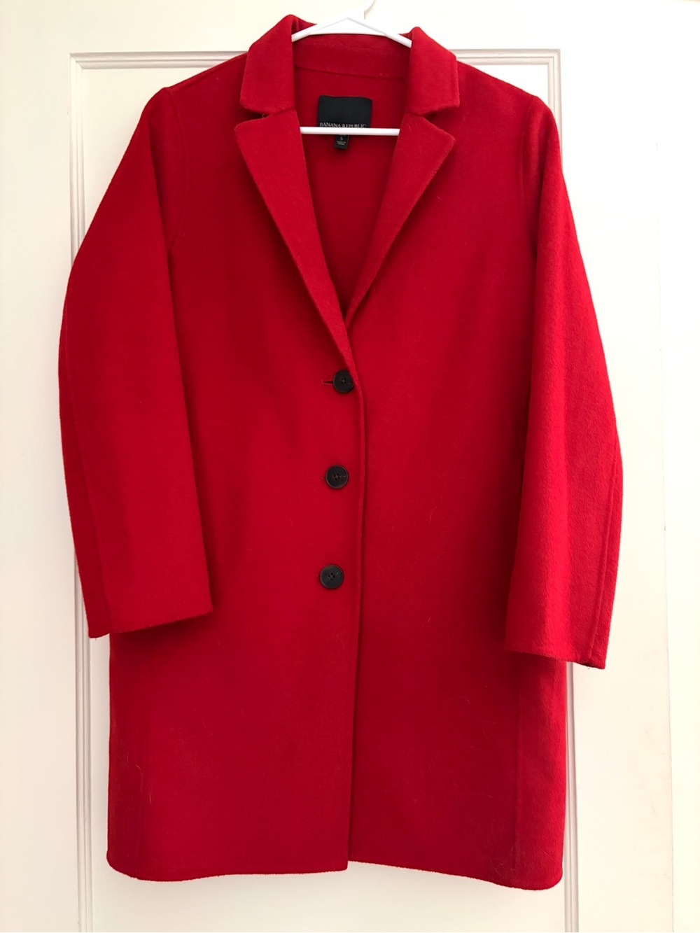 Banana Republic Red Wool-Blend Winter Coat